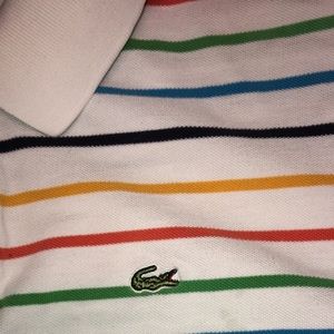 Lacoste rainbow striped polo